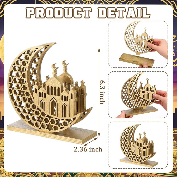 Eid Gold Napkin Holder for Tables Classical Islamic Ramadan Holiday Napkin - Image 2