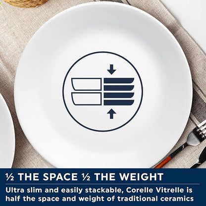 Corelle Vitrelle 4-Pieces 10.25" Glass Dinner Plates Chip & Crack Resistant - Image 6