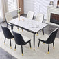 Extendable Dining Table Set for 6, 55'' to 78.8'' Rectangular Thickened Sintered Stone Kitchen Table with 6 Upholstered Chairs, Modern Space Saving 7-Piece Dinner Table Set