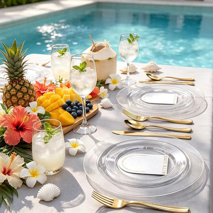 FLOWERCAT 60PCS Clear Plastic Plates - Image 9