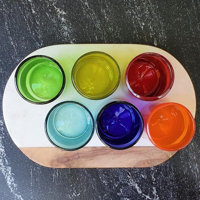 Rainbow Colored 14 oz Drinking Glasses, Recycled Glass, Toxin-Free - Image 5