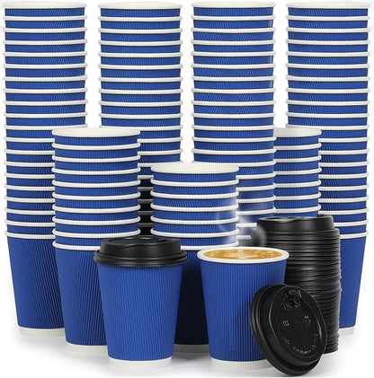 100 Pack 12 oz Disposable Coffee Cups by COOLCAP