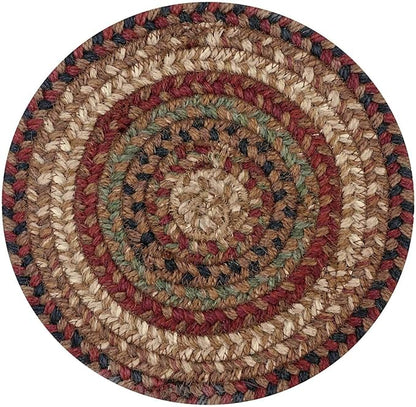 Homespice Gingerbread Jute Braided Trivets for Table, Warm Country Decor, Set of 3, Brown 8" Round Heat Resistant Mat - Rich Colors, Easy to Clean, Durable and Protects Furniture