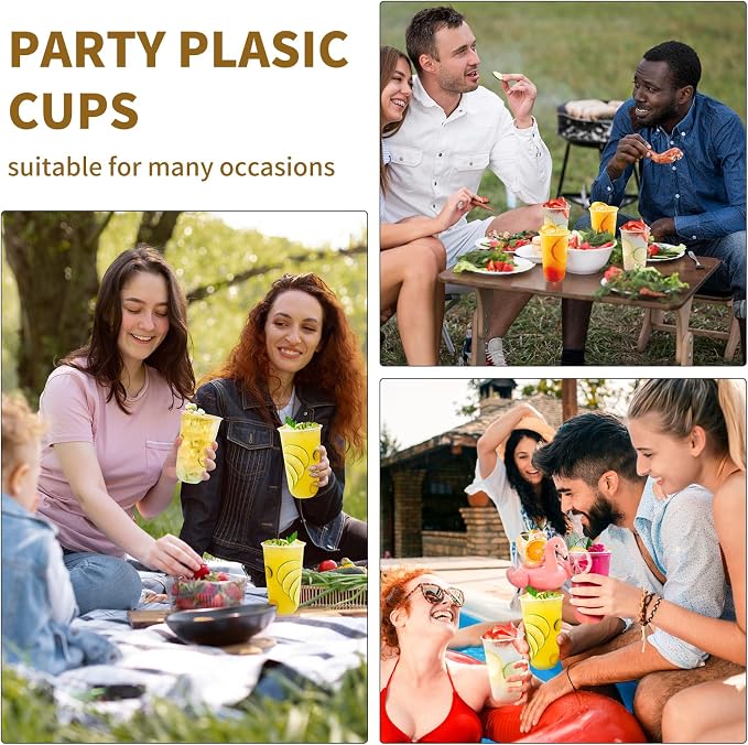 KesaPlan 100 Pcs 18oz Plastic Clear Cups, Disposable Wine Cocktail Glasses | - Image 6