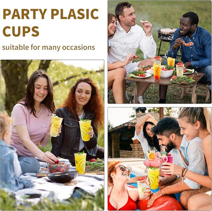 KesaPlan 100 Pcs 18oz Plastic Clear Cups, Disposable Wine Cocktail Glasses | - Image 6