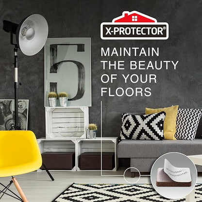 X-PROTECTOR Felt Furniture Pads - 48 PCS 1" - Felt Pads Floor Protectors - Chair Felt Pads - Felt Pads for Furniture Feet - Furniture Pads for Hardwood Floors - Protect Your Floors! (Brown, Square)