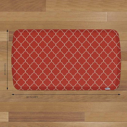 GelPro Elite Premier Anti-Fatigue Kitchen Comfort Floor Mat, 20x36", Trellis Red Chile Stain Resistant Surface with therapeutic gel and energy-return foam for health & wellness, Trellis Red Chile