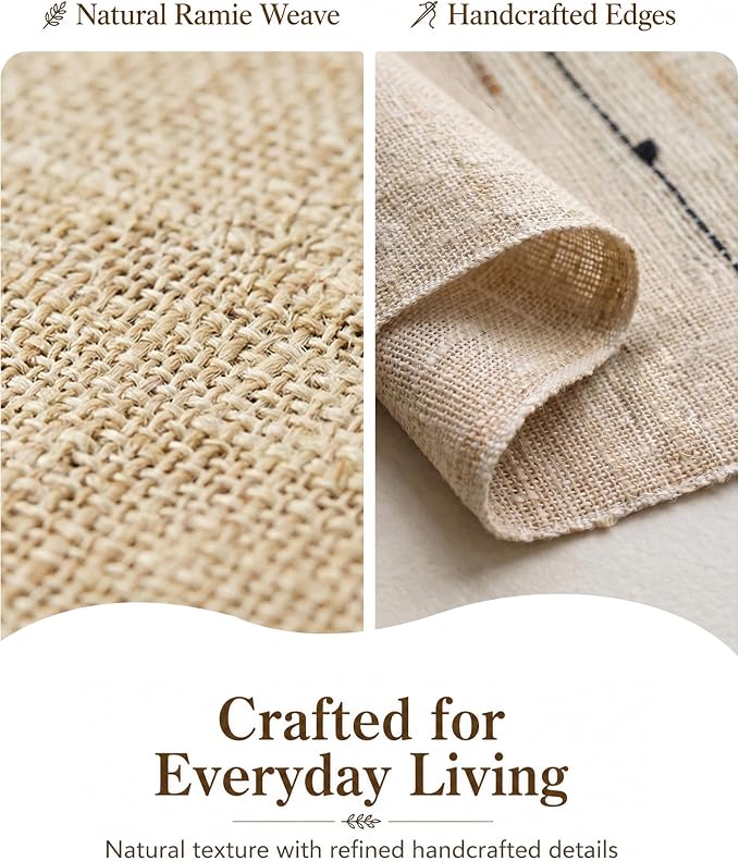 Table Runner, 13.8" × 72", 100% Natural Ramie, Handwoven | 100% Natural Ramie - Image 5
