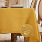 BALCONY & FALCON Rectangle Tablecloth Washable Wrinkle Resistant and Water Proof Table Cloth Decorative Linen Fabric Tablecloths for Dining Parties Kitchen Wedding and Outdoor Use (Gold Orange, 55x70)