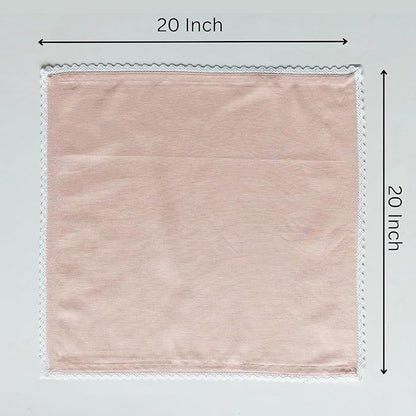 Fingercraft Dinner Cloth Napkin Cotton Linen Set of 12 Mitered Corners with Natural Elegant Lace for Everyday Use Napkins are Pre Shrunk and Good Absorbency with Lace 20x20 in Dusty Pink