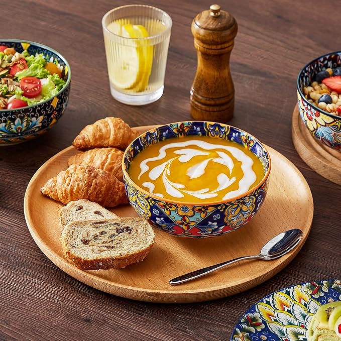 vancasso 18 Pieces Dinnerware Sets, Plates and Bowls Set, Porcelain Dishes Set - Image 6