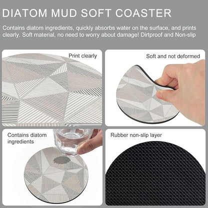 Geometric Minimalist Coasters Set of 4, Absorbent Coasters - Image 9