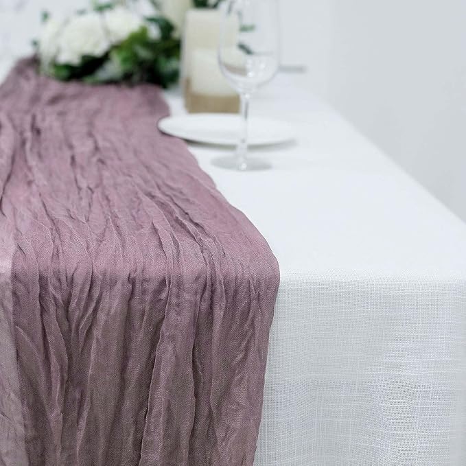 Efavormart 10ft Violet Amethyst Cheesecloth Table Runner - Image 6