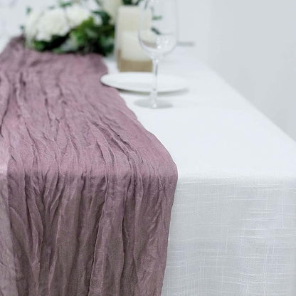 Efavormart 10ft Violet Amethyst Cheesecloth Table Runner - Image 6