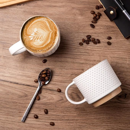 GBhome 12 OZ Stackable Coffee Mugs Set of 4, Ceramic Coffee Cups Set | 4 - Image 2