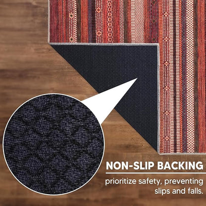 Keen Home Design 2x7 Rug - Machine Washable Runner Rug with Non-Slip Backing, Ideal for Hallway, Entryway, Kitchen, Laundry Room - Vintage, Easy Clean, Durable, Low Pile Rug - (2'6" x 7')