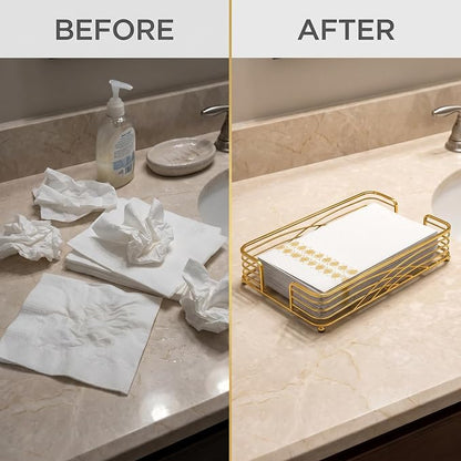Guest Hand Towel Holder Tray for Bathroom Countertop, Powder Room & Vanity Use - Image 8