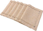 Grelucgo Set of 6 Handmade Hemstitch Beige Table Placemats, Rectangular 12 by by Grelucgo