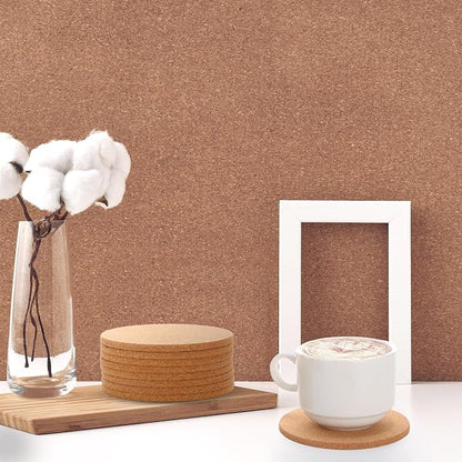 Boao 12 Pcs 4 Inch Round Absorbent Cork Coasters Wooden Cork Plant Coasters - Image 7