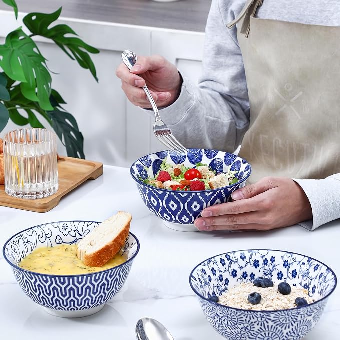 Selamica 7 inches Porcelain Cereal Bowl Set - Image 2
