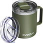 12oz Insulated Coffee Mug with Lid – Includes Two Lids, Stainless Steel Coffee by avodvo