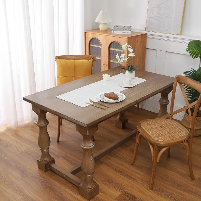 Gernaice Boho Table Runner, Modern Plaid Cotton Linen Farmhouse Table Runners - Image 2