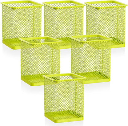 Segarty Pen Cup Holder, 6 Pack Square Light Green Pen Holder by Segarty
