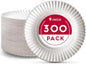 9-Inch Disposable Paper Plates - 300 Count - Bulk Pack of Uncoated Paper Plates for Everyday Use - Dinnerware for Meals, Parties And Picnics