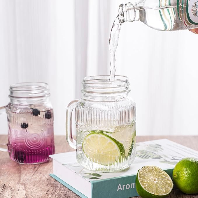 Amzcku vintage Clear Drinking Jar 16 OZ Drinking Jars - Image 6