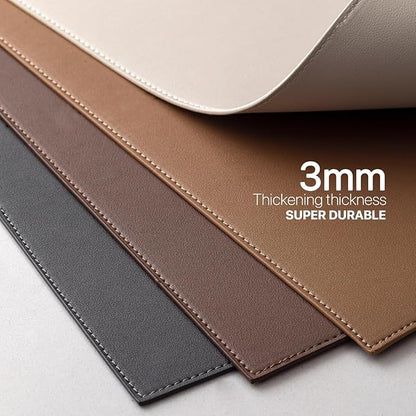 Faux Leather Placemats Set of 8 Vinyl Washable Wipeable Table Mats for Kitchen Dining Table Heat Resistant Waterproof Modern Indoor/Outdoor Placemats Non-Slip Easy Clean Place Mats (Black)