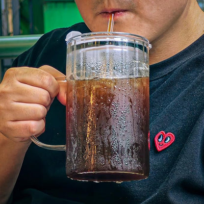 20oz Glass Tumblers with Lids and Straws - Image 2