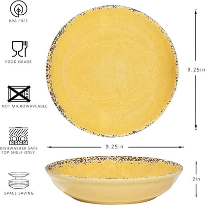 Farmhouse Melamine Pasta Bowls Set, 42 OZ Large Salad Bowls Set, 9.25 inch 6 - Image 6