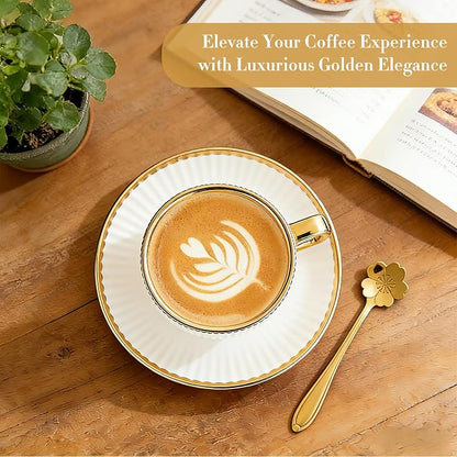 Cappuccino Cups Set of 4, 7oz Espresso Cups Set - Image 8