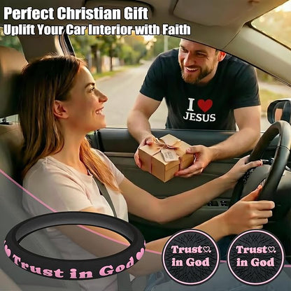 Christian Trust in God Car Steering Wheel Cover - Image 6