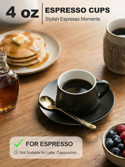 YHOSSEUN Espresso Cups Set of 6, 4 OZ Expresso Shots Cup - Image 4