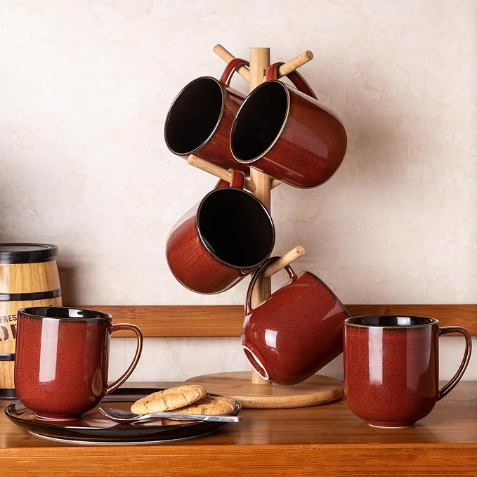 LERATIO Ceramic Coffee Mugs Set of 6, 12oz Handmade Coffee Mugs Set | Large - Image 8