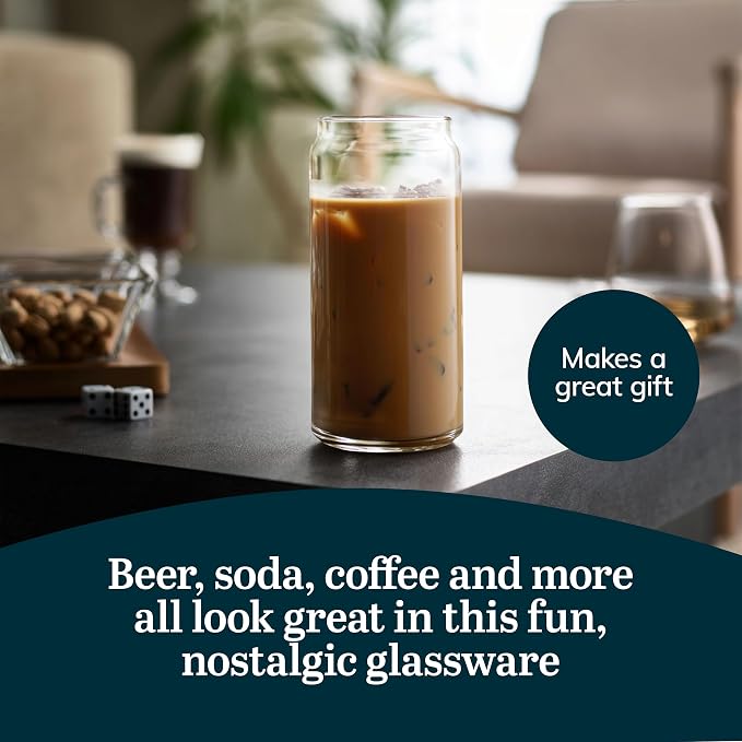 Libbey Classic Can XL Set of Drinking Glasses, Iced Coffee Cups Set of 4 - Image 5