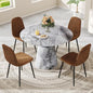 Round Dining Table Set for 4, 45" Modern Faux Marble Kitchen Table and Upholstered Chairs, 5 Piece Small Circle Dinette Set for Dining Room, Kitchen (Marble Gray Set)