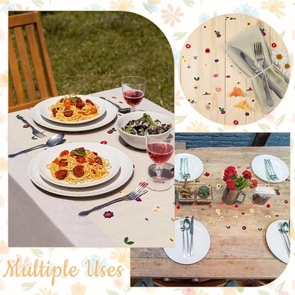 BINBE 12pcs Daisy Spring Table Runner Embroidery Gauze 10FT Florals Seasonal - Image 8