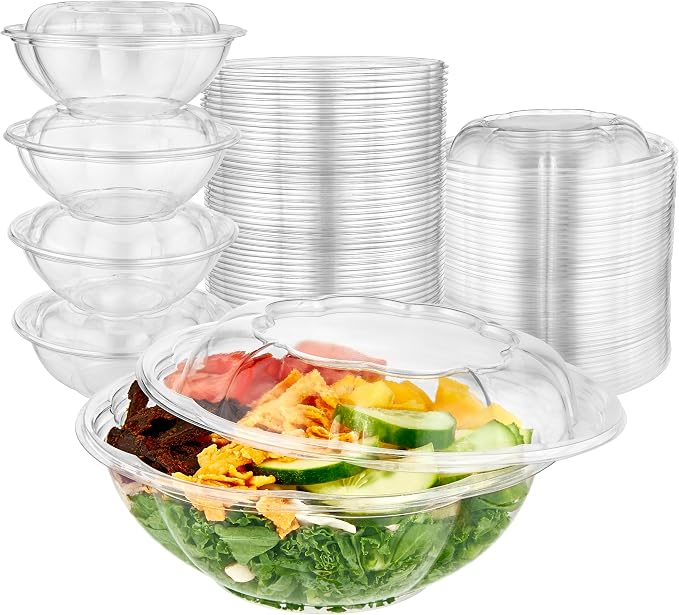 Stock Your Home 24oz Clear Plastic Salad Bowls by StockYourHome