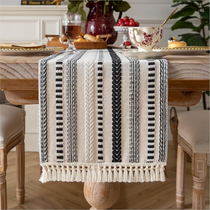 Caflife Boho Table Runner 60 Inchs Long, Dining Room Home Decor by Caflife