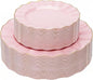 120PCS Pink Plastic Plates, Heavy Duty Disposable Party Plates with Gold Rim, Fancy 60 Dinner & 60 Dessert Plates for Parties and Wedding