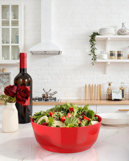 8 Pack Red Serving Bowls for Pool Party | 128oz Heavy Duty Disposable Plastic - Image 3