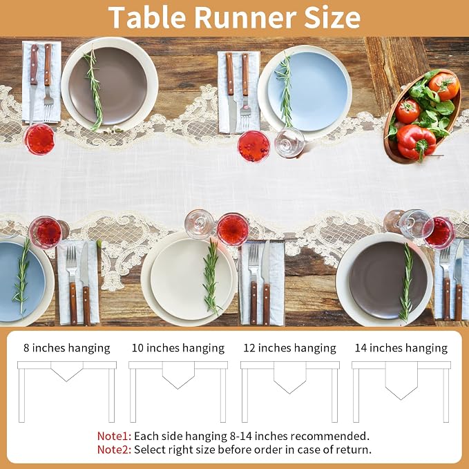 Elegant Vintage Lace Table Runner 36 inches Long - Image 7