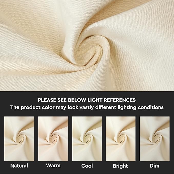Encasa XO Table Runner, Cotton Canvas Dining Runner 13"x72" | Natural, 180 GSM - Image 3