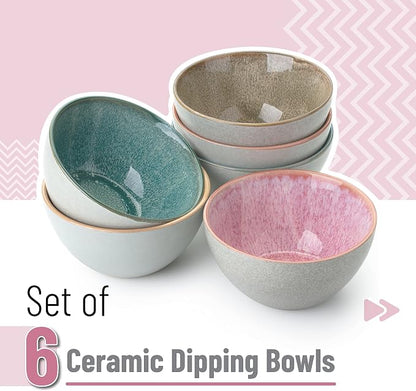 Brew To A Tea BTaT- Ceramic Cereal Bowls, 29 oz, 6 Pack, 6.3 Inches, Glazed - Image 2