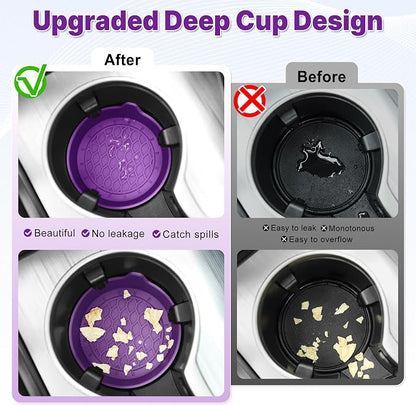 Car Cup Holder Coaster, Silicone Cup Holder Insert, Universal Non-Slip Cup - Image 2