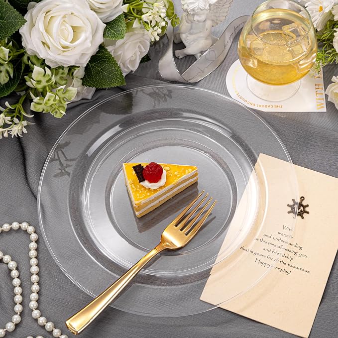 FLOWERCAT 60PCS Clear Plastic Plates - Image 4