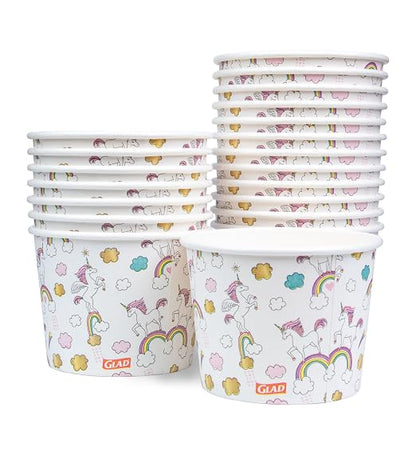 Glad for Kids Unicorns Paper Snack Bowls, Disposable Paper Bowls for-Kids - Image 2
