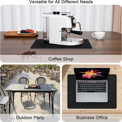 Myir JUN Placemats Dual Sided, Faux Leather Place Mats Set of 8 Indoor Placemats for Dining Table Non-Slip Washable Placemats Heat Resistant Outdoor Table Mats (Set of 8, Black)